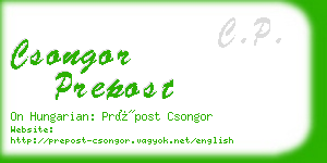 csongor prepost business card